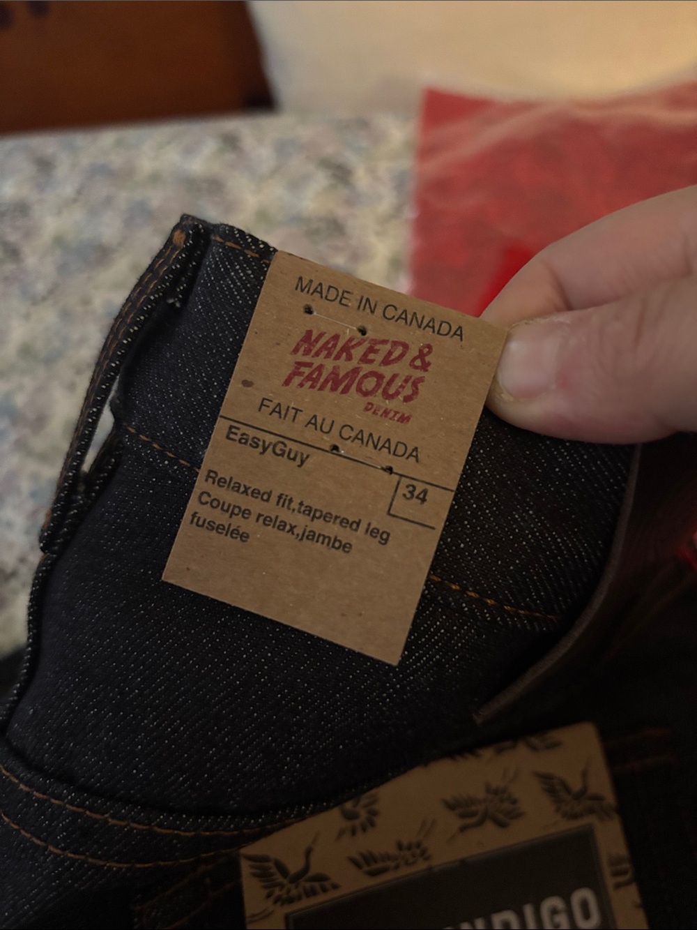 NWT Naked & Famous raw denim, dark wash - Picture 5 of 10
